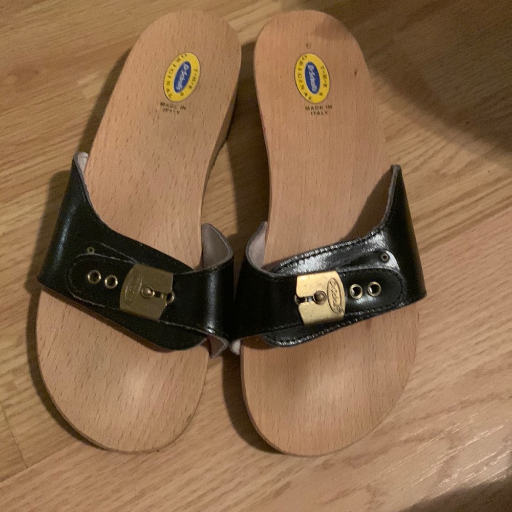 Dr Scholls Wood Soles with Rubber bottoms
